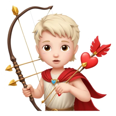 Cupid with his magical bow and arrow shooting love hearts sticker