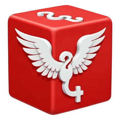red being the block itself while the white parts are the question marks which are used in all of the lucky blocks, corners, and face. It has 2 white wings on each side like the other Lucky Blocks. It is doing  emoticon: the :3 face. sticker