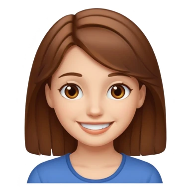 emoji ios brown haired girl portrait sticker