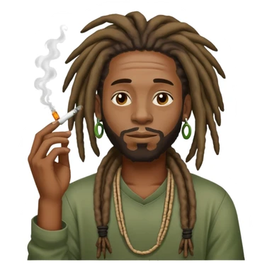 black guy with dreads smoking weed sticker