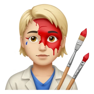Painter with Paint Stained Face sticker