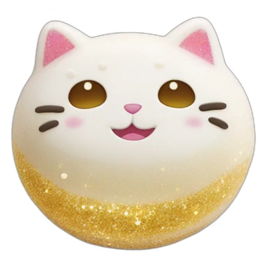 glitter rice cake mochi cat sticker