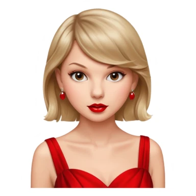 Taylor Swift red lips and elegant look sticker