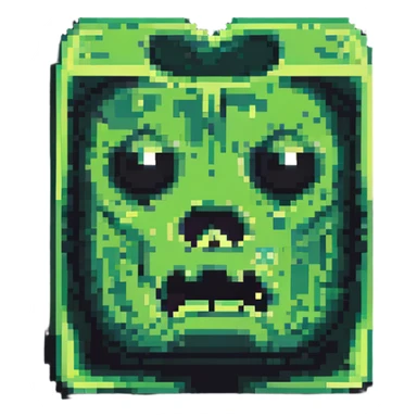 ultra-blocky minimal pixel art Minecraft creeper face with few large square pixels sticker