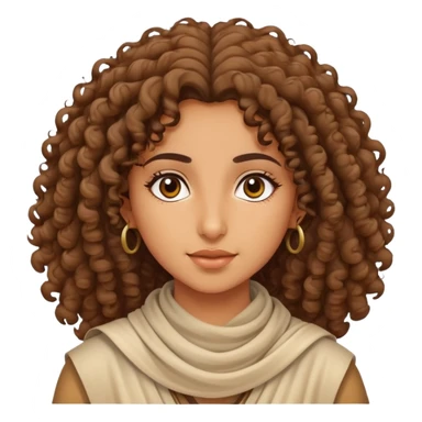 Curly head Arabic girl in desert  sticker