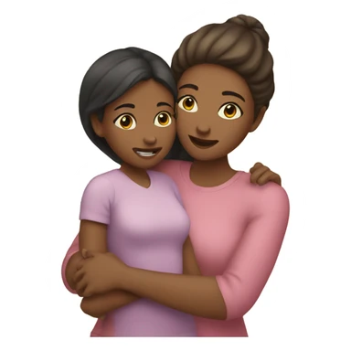 Mom and daughter hugging  sticker