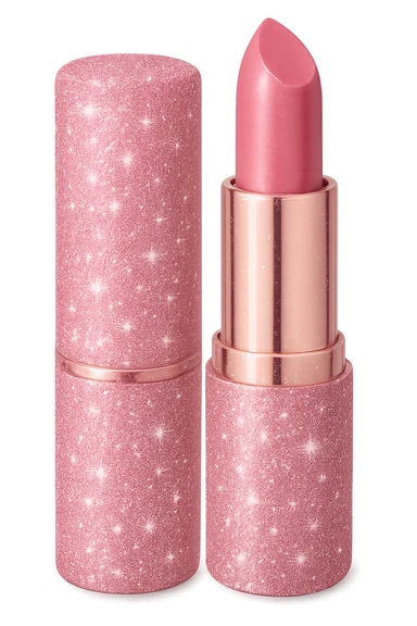 girly sparkling lipstick case, pink, no background sticker