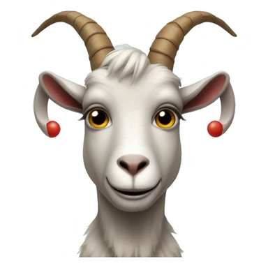 goat with a clown wig and clown makeup looking straight ahead sticker