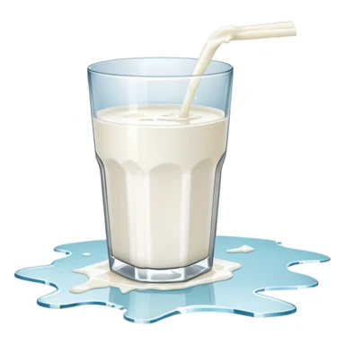 fallen over glass of milk spill on floor sticker