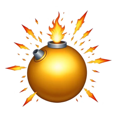 Golden bomb exploding sticker