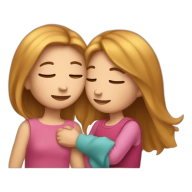 Fille qui fait un  calin à une autre fille sticker