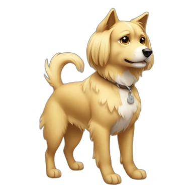 kokomi dog blond side full body sticker