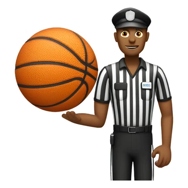 basketball referee with ball and whistle sticker