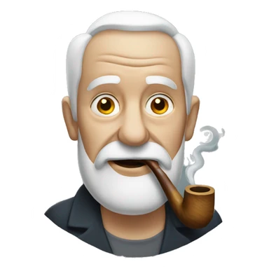 white old man with smoking pipe sticker