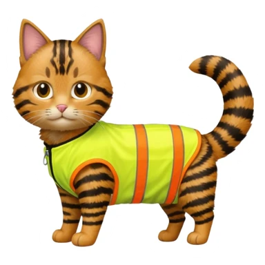 tabby cat in hi-vis clothing facing right sticker