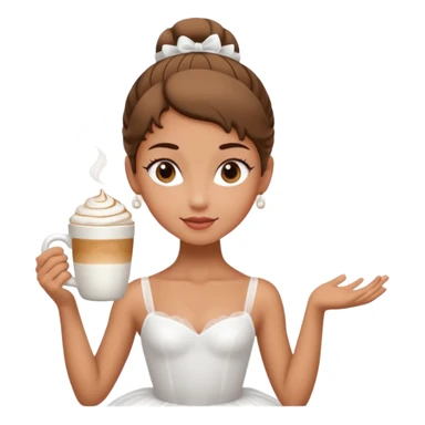 give me a ballerina with a cappuccino mug as her head sticker