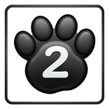 puppy paw print with number 12 inside and a border sticker