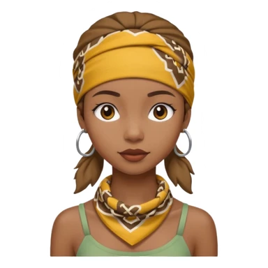 African American girl thats a bit skinny with bandanna on head sticker