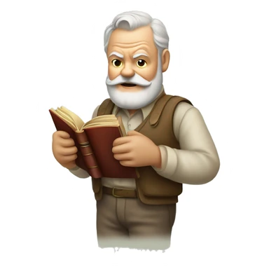 Ernest Hemingway holds a book in his hands sticker
