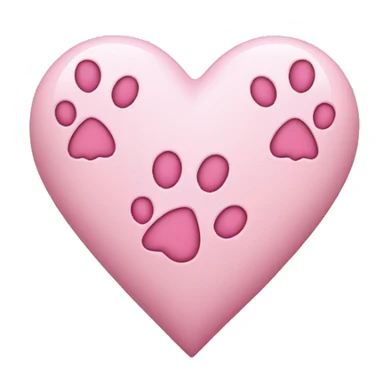White heart with pink paw prints  sticker