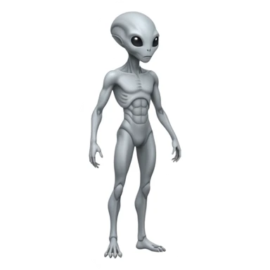 fullbody humanoid gray alien direct sideview sticker