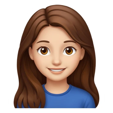 girl long hir brwon and ayes brown sticker