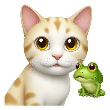 cat with frog sticker