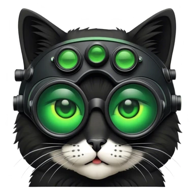 cat with nigthvision googles sticker