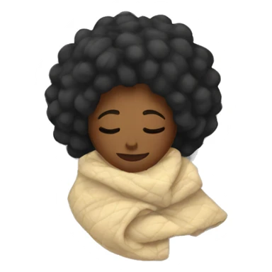 Black Woman with a cozy blanket sleep sticker