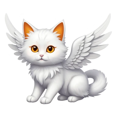 flying cat with wings sticker