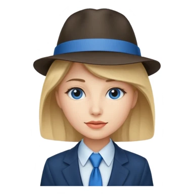 womwn with hat and blue ties sticker