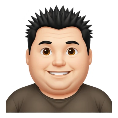 fat spiky haired happy man sticker