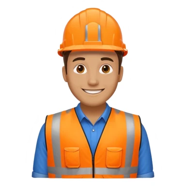 man in orange hi vis vest sticker