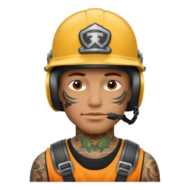 tattooed man in helmets sticker