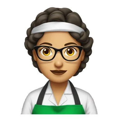 mexican lady green apron  with glasses cooking tacos sticker