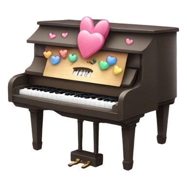 My sweet piano from Sanrio with hearts  sticker
