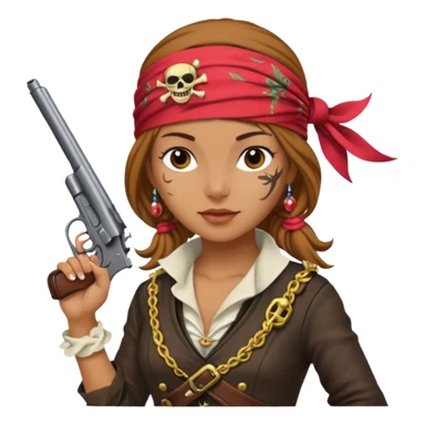 Lady Pirate With Gun. sticker