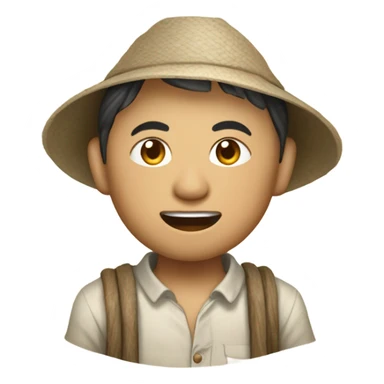 photorealistic Chinese peasant 1960s sticker