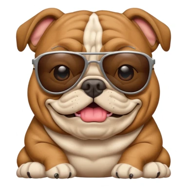 Bulldog wearing sunglasses sticker