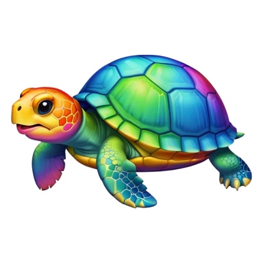 Turtle sticking its tongue out in a rainbow  sticker