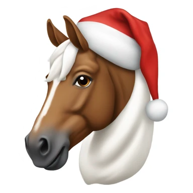 Caballo con gorro papá Noel sticker
