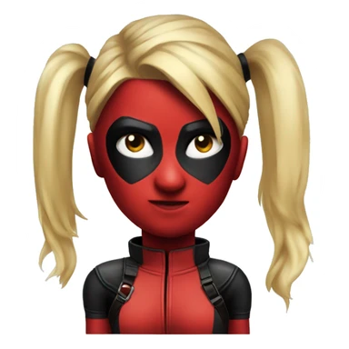 ponytail blond lady deadpool one mask sticker