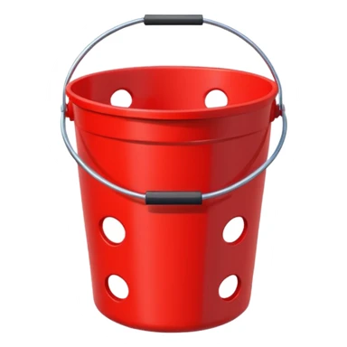 red bucket with holes sticker