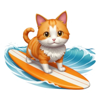 cat is surfing sticker