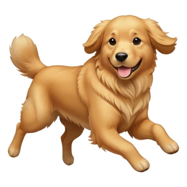 Golden retriever jumping sticker
