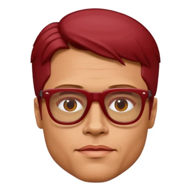 Brad Pitt, wearing dark red glasses sticker