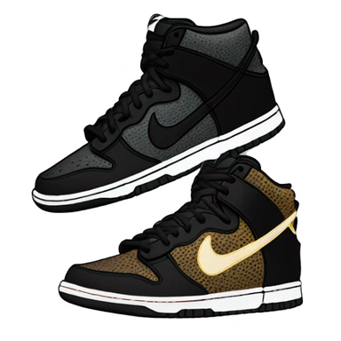 black Nike Dunk high sticker