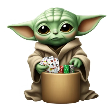 baby yoda gambling  sticker