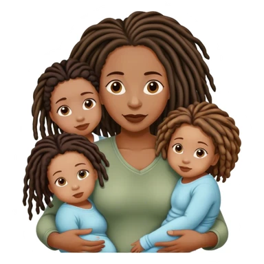 black mom with loca and 4 daughters one is a baby sticker