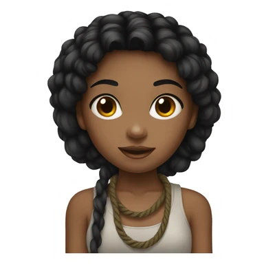 A blackhair girl, with rope sticker